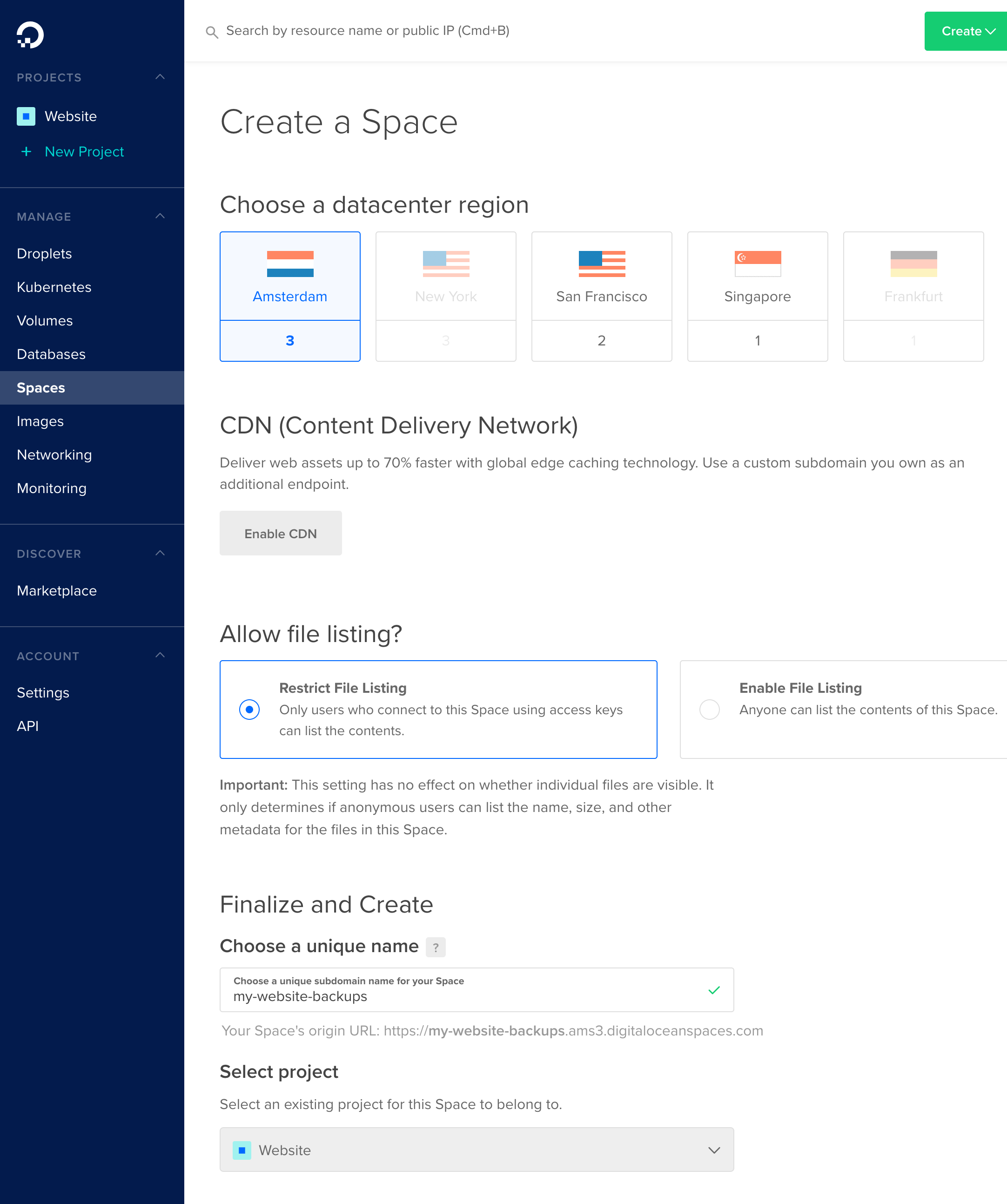 Configuring Digital Ocean Spaces with Craft Remote Sync